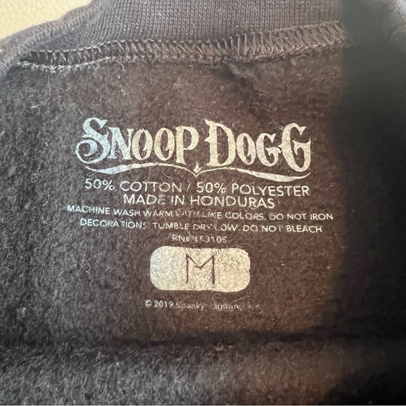 Snoop Dogg Beware The Dogg Black Crew Neck Sweatshirt size m - Picture 2 of 3
